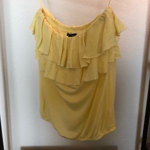 Strapless pale yellow top